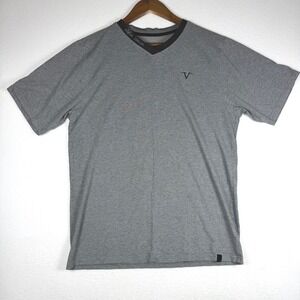Versace 1969 Italia Mens V-Neck T-Shirt Gray Short Sleeve‎ Cotton XL Logo